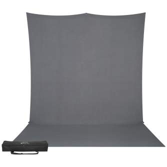 Комплект фона с держателями - Westcott X-Drop Pro Wrinkle-Resistant Backdrop Kit - Neutral Gray Sweep (8 x 13) - быстрый заказ 