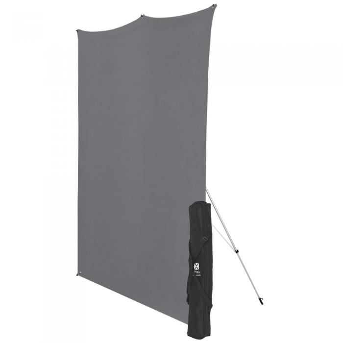 Комплект фона с держателями - Westcott X-Drop Wrinkle-Resistant Backdrop - Neutral Gray Kit (5 x 7) - быстрый заказ от производ