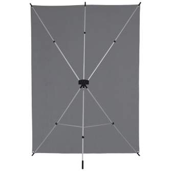 Fonu komplekti ar turētāju - Westcott X-Drop Wrinkle-Resistant Backdrop - Neutral Gray Kit (5 x 7) - ātri pasūtīt no ražotāja