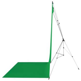 Комплект фона с держателями - Westcott X-Drop Wrinkle-Resistant Backdrop Kit - Green Screen Sweep (5 x 12) - быстрый заказ от п