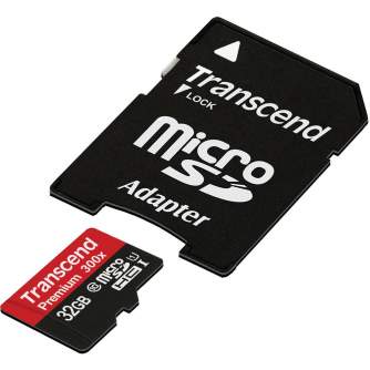 Memory Cards - TRANSCEND SDHC MICRO UHS-1 32GB M. ADPT - quick order from manufacturer