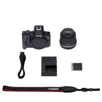 Mirrorless Cameras - Canon EOS R50 + RF-S 18-45mm F4.5-6.3 IS STM (Black) - buy today in store and with delivery
