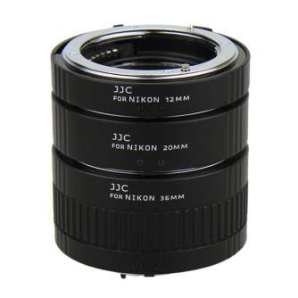 Больше не производится - JJC AET-NS 12mm,20mm and 36mm Nikon F macro gredzenu komplekts ar auto-fokusa funkciju