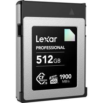 Atmiņas kartes - LEXAR CFEXPRESS PRO DIAMOND R1900/W1700 (VPG400) 512GB LCXEXDM512G-RNENG - ātri pasūtīt no ražotāja