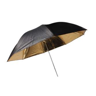 Umbrellas - BRESSER SM-01 Reflective Umbrella black/gold 101cm - quick order from manufacturer