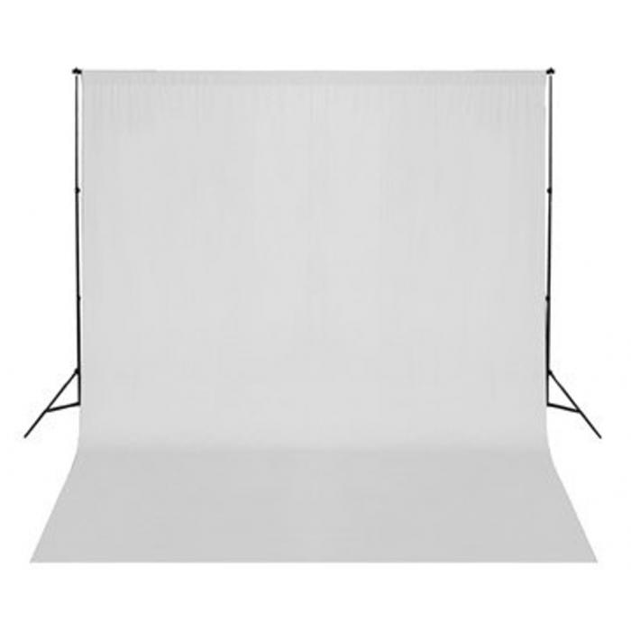 Background Set with Holder - BRESSER BR-D26 Background System + Background Cloth 3 x 6m White - quick order from manufacturer