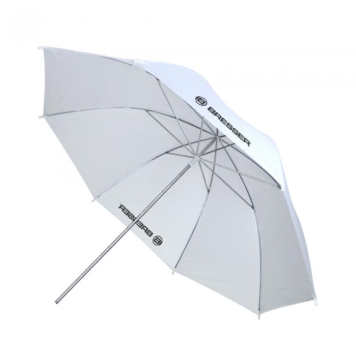 Umbrellas - BRESSER SU-43 Translucent Umbrella white 110 cm - quick order from manufacturer