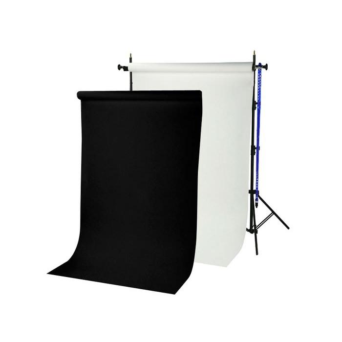 Background Set with Holder - BRESSER BR-TP240 background system 240 cm high + 2 paper rolls (1.35 x 11 m) - buy today in store and with delivery