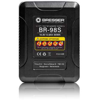 V-Mount Baterijas - BRESSER BR-98S 6800 mAh V-Mount Accu Compact - 98Wh, 14.8V - ātri pasūtīt no ražotāja