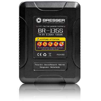 V-Mount Baterijas - BRESSER BR-135S 8800 mAh V-Lock Battery Compact - 135Wh. 14.8V - ātri pasūtīt no ražotāja