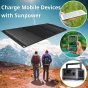 Portatīvie saules paneļi un spēkstacijas - BRESSER Mobile Solar Charger 90 Watt with USB and DC output - ātri pasūtīt no ražotāja
