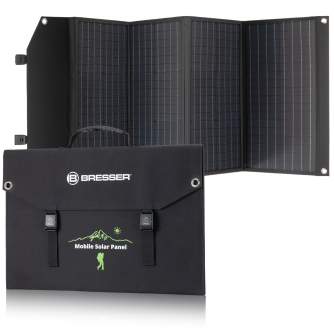 Portatīvie saules paneļi un spēkstacijas - BRESSER Mobile Solar Charger 120 Watt with USB and DC output - ātri pasūtīt no ražotāja