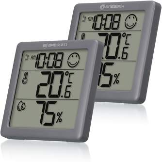 Meteoroloģiskās stacijas - BRESSER Climate Smile Thermometer/Hygrometer Two-piece Set - ātri pasūtīt no ražotāja