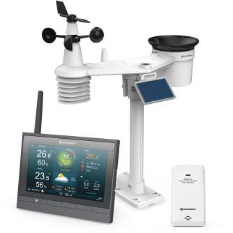 BRESSER MeteoChamp 7-in-1 HD Wi-Fi Weather Station with various display modes