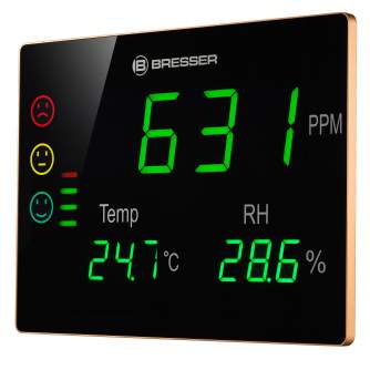 BRESSER CO2 measuring device Smile XXL with traffic lights and extra-large LED display