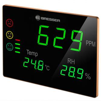 Weather Stations - BRESSER CO2 measuring device Smile XXL with traffic lights and extra-large LED display - quick order from manufacturer
