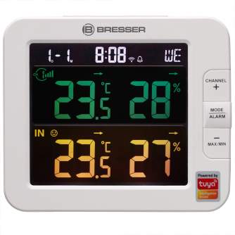 Meteoroloģiskās stacijas - BRESSER Smart Home 7 Channel Tuya Thermometer/Hygrometer - ātri pasūtīt no ražotāja