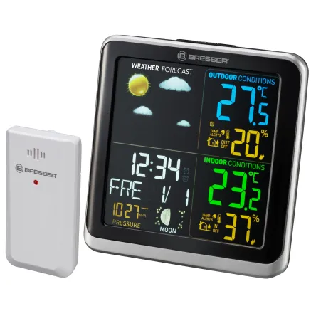 BRESSER Weather Station ClimaTemp TB with LCD colour display