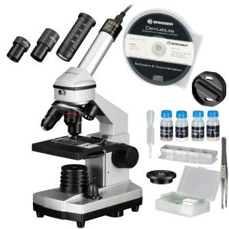 Mikroskopi - BRESSER JUNIOR 40x-1024x Microscope Set with Case - ātri pasūtīt no ražotāja