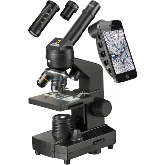 Mikroskopi - Bresser NATIONAL GEOGRAPHIC 40x-1280x Microscope with Smartphone holder - ātri pasūtīt no ražotāja