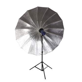 Foto lietussargi - BRESSER SM-09 Jumbo Reflective Umbrella silver/black 180 cm - ātri pasūtīt no ražotāja