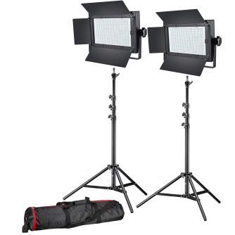 LED gaismas komplekti - BRESSER LED Photo-Video Set 2x LG-600 38W/5600LUX + 2x tripod - ātri pasūtīt no ražotāja