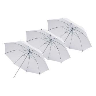 Foto lietussargi - BRESSER SM-02 Translucent Umbrella white diffuse 84 cm - 3 pcs - ātri pasūtīt no ražotāja