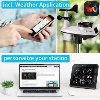 Weather Stations - BRESSER 7-in-1 professional Wi-Fi weather centre with additional base station - quick order from manufacturer