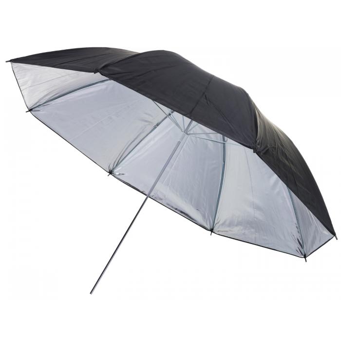 Foto lietussargi - BRESSER BR-BS110 Reflective Umbrella black/silver 110cm - ātri pasūtīt no ražotāja