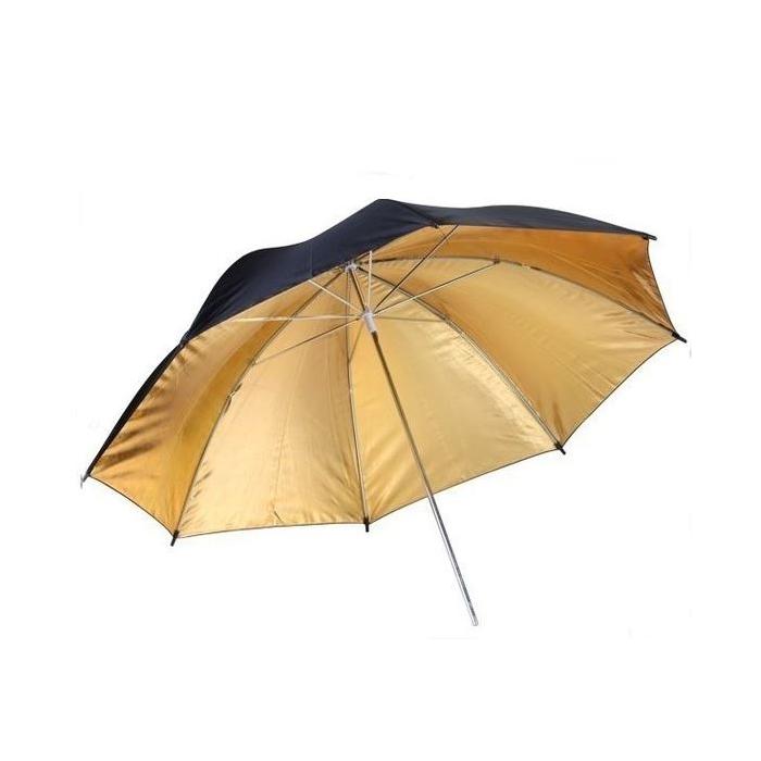 Foto lietussargi - BRESSER BR-BG83 Reflective Umbrella black/gold 83cm - ātri pasūtīt no ražotāja