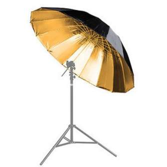 Foto lietussargi - BRESSER BR-BG150 Reflective Umbrella black/gold 150cm - ātri pasūtīt no ražotāja