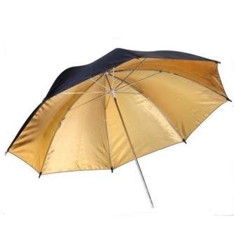 Umbrellas - BRESSER BR-BG110 Reflective Umbrella black/gold 110cm - quick order from manufacturer