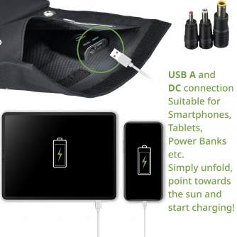 Портативные солнечные панели - BRESSER Mobile Solar Charger 21 Watt with USB and DC output - быстрый заказ от производителя