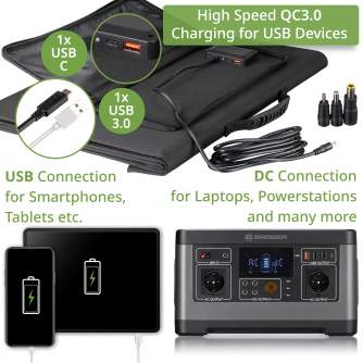 Solar Portable Panels - BRESSER Mobile Solar Charger 120 Watt with USB and DC output - quick order from manufacturer