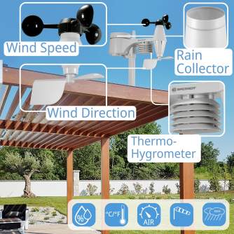 Meteoroloģiskās stacijas - BRESSER WIFI Color Weather Station with 5in1 profi sensor - perc šodien veikalā un ar piegādi