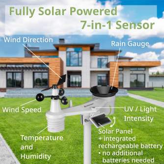 Meteoroloģiskās stacijas - BRESSER 6-day 4CAST PRO SF 7-in-1 Wi-Fi Weather Station with solar-powered sensor - ātri pasūtīt no ražotāja