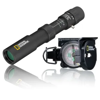 Lukturi - Bresser NATIONAL GEOGRAPHIC Set 825x25 zoom monocular + compass - ātri pasūtīt no ražotāja