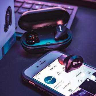 Austiņas - Boya Bluetooth Wireless Stereo Earphones BY-AP1 Black - ātri pasūtīt no ražotāja