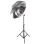 Foto lietussargi - Falcon Eyes Umbrella Set Silver/White 152 cm incl. tripod and bracket - ātri pasūtīt no ražotāja