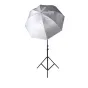 Foto lietussargi - Falcon Eyes Umbrella Set Silver/White 152 cm incl. tripod and bracket - ātri pasūtīt no ražotāja
