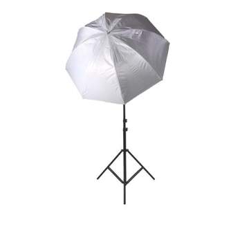 New products - Falcon Eyes Umbrella Set Silver/White 152 cm incl. tripod and bracket - quick order from manufacturer