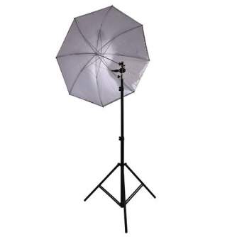 Sortimenta jaunumi - Falcon Eyes Umbrella Set White/Black 152 cm incl. tripod and bracket - ātri pasūtīt no ražotāja