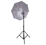 Umbrellas - Falcon Eyes Umbrella Set White/Black 152 cm incl. tripod and bracket - quick order from manufacturerUmbrellas - Falcon Eyes Umbrella Set White/Black 152 cm incl. tripod and bracket - quick order from manufacturer