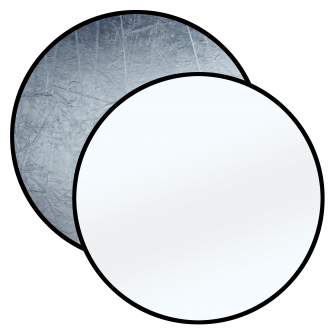 Saliekamie atstarotāji - BRESSER TR-8 2-in-1 collapsible Reflector silver/white 110cm round - купить сегодня в магазине и с дост