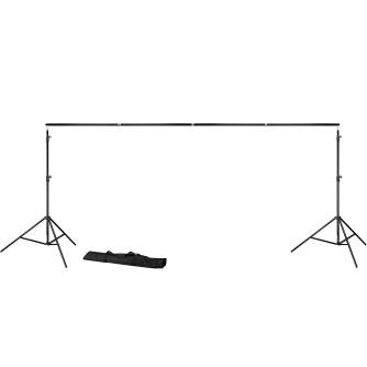 Комплект фона с держателями - BRESSER BR-D23 Background System + Background Cloth 3 x 6m Black - быстрый заказ от производителя