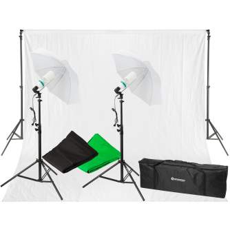 Fluorescent - BRESSER BR-2116 Daylight Set 1250W and Background System - quick order from manufacturer