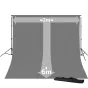 Background Set with Holder - BRESSER BR-D23 Background System + Background Cloth 3 x 6m Grey - quick order from manufacturer