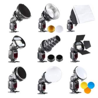Acessories for flashes - BRESSER BR-SET7 7-piece Light Shaper Set for Camera Flashes - quick order from manufacturer