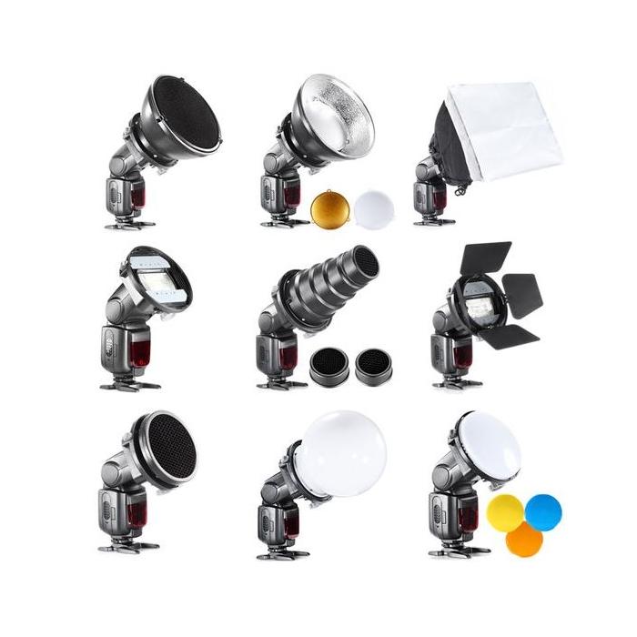Acessories for flashes - BRESSER BR-SET7 7-piece Light Shaper Set for Camera Flashes - quick order from manufacturer