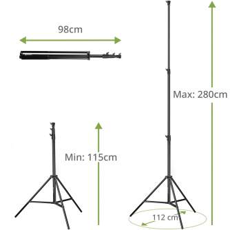 Light Stands - BRESSER 2x BR-TP280 PRO-1 tripod (280 cm) + bag - quick order from manufacturer